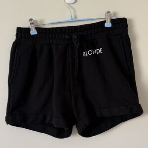 35. | Brunette The Label | Black | 'Blonde' |Athletic Drawstring Shorts